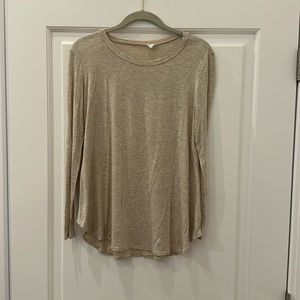 Pink Blush oatmeal colored lightweight long sleeve top